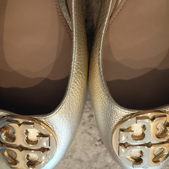 Tory Burch Metallic Gold Flat 11 These Are Perfection! Never Worn! MSRP$350 - Picture 11 of 14